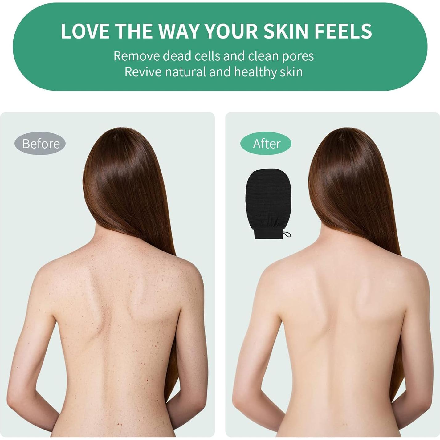 Guante Exfoliante BiJun Kessa Ducha 2 Piezas Negro