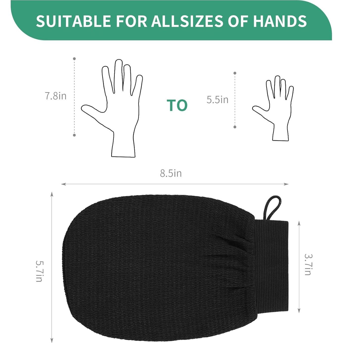 Guante Exfoliante BiJun Kessa Ducha 2 Piezas Negro