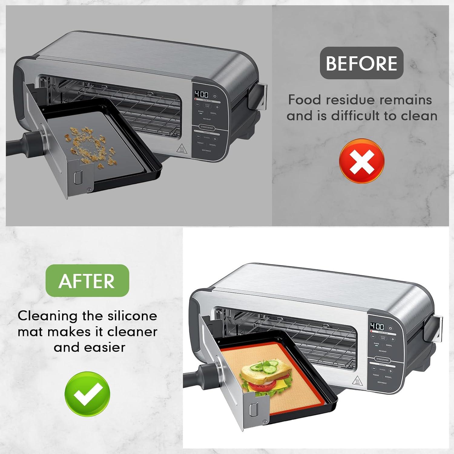 Alfombrillas de Silicona Baderke 2 Piezas para Hornear 24.3x14.2cm