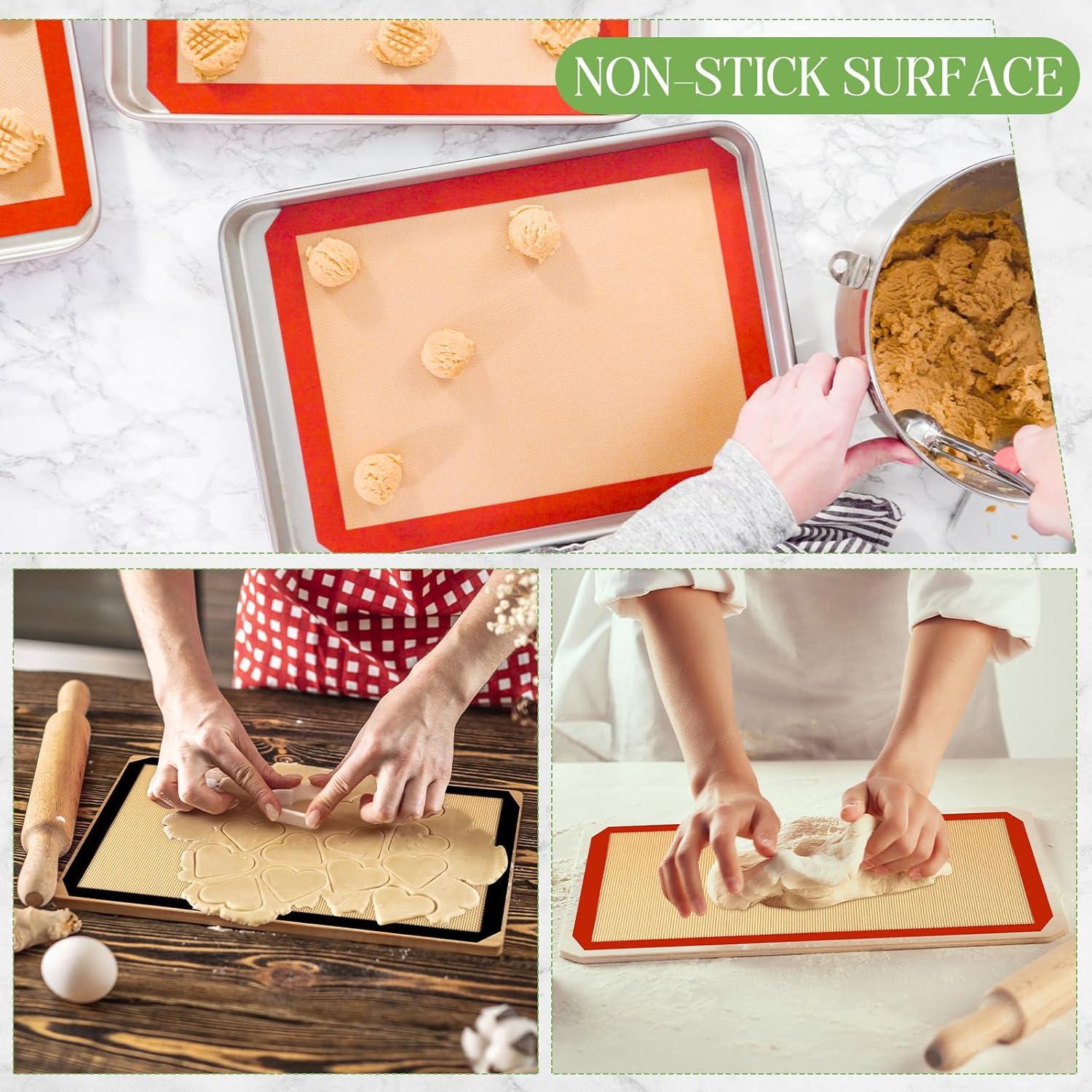 Alfombrillas de Silicona Baderke 2 Piezas para Hornear 24.3x14.2cm