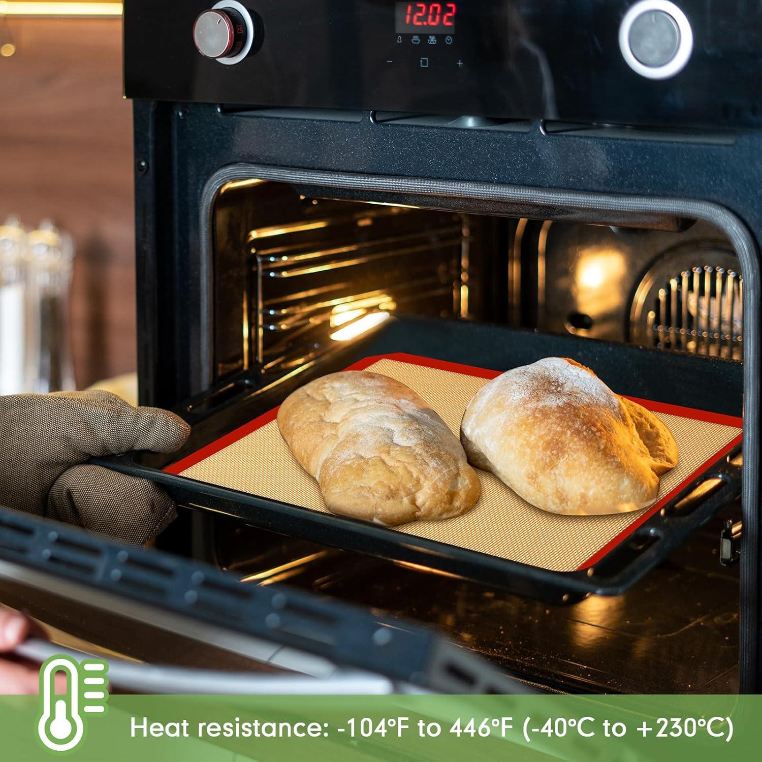 Alfombrillas de Silicona Baderke 2 Piezas para Hornear 24.3x14.2cm