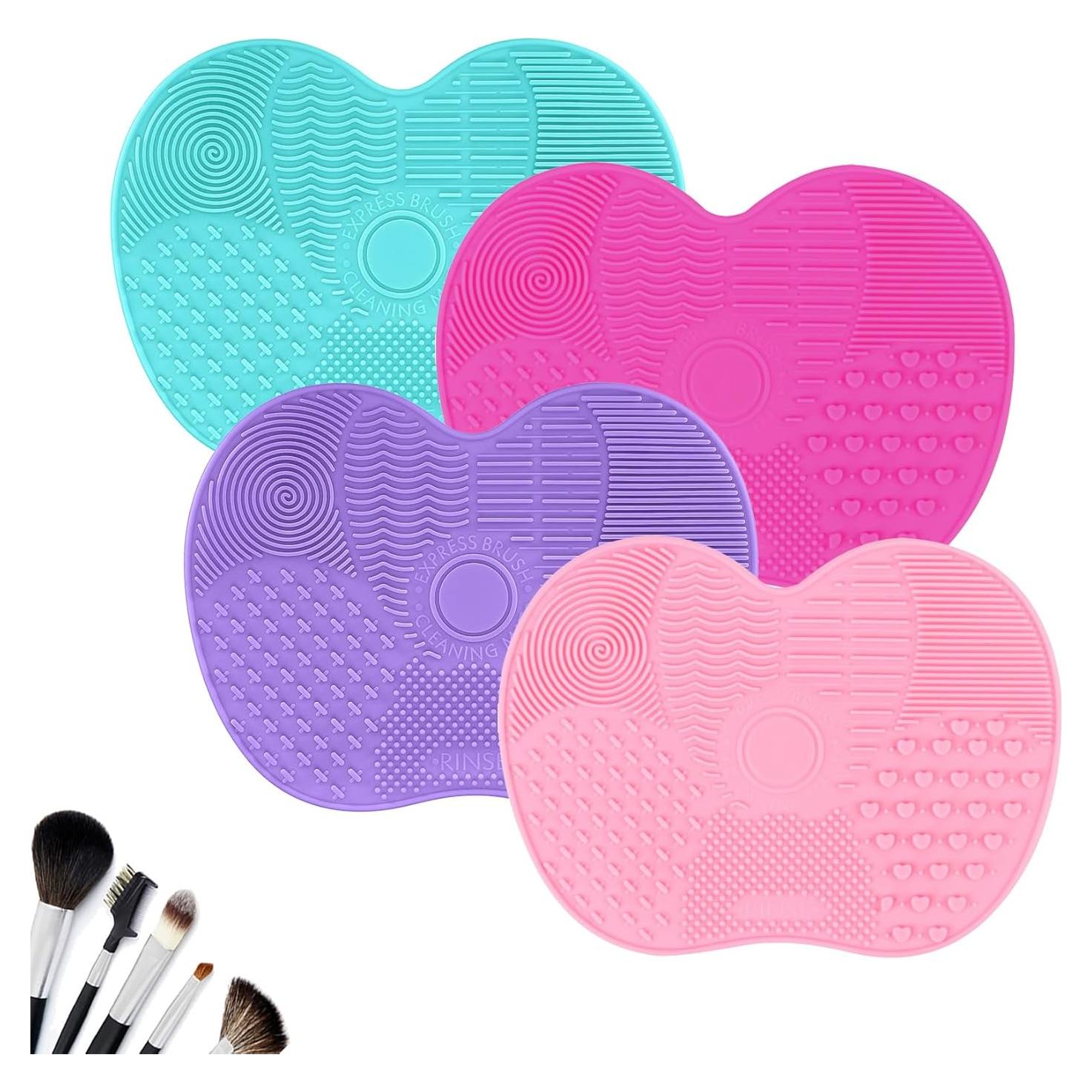 4 Almohadillas de Limpieza de Brochas de Maquillaje Silicona