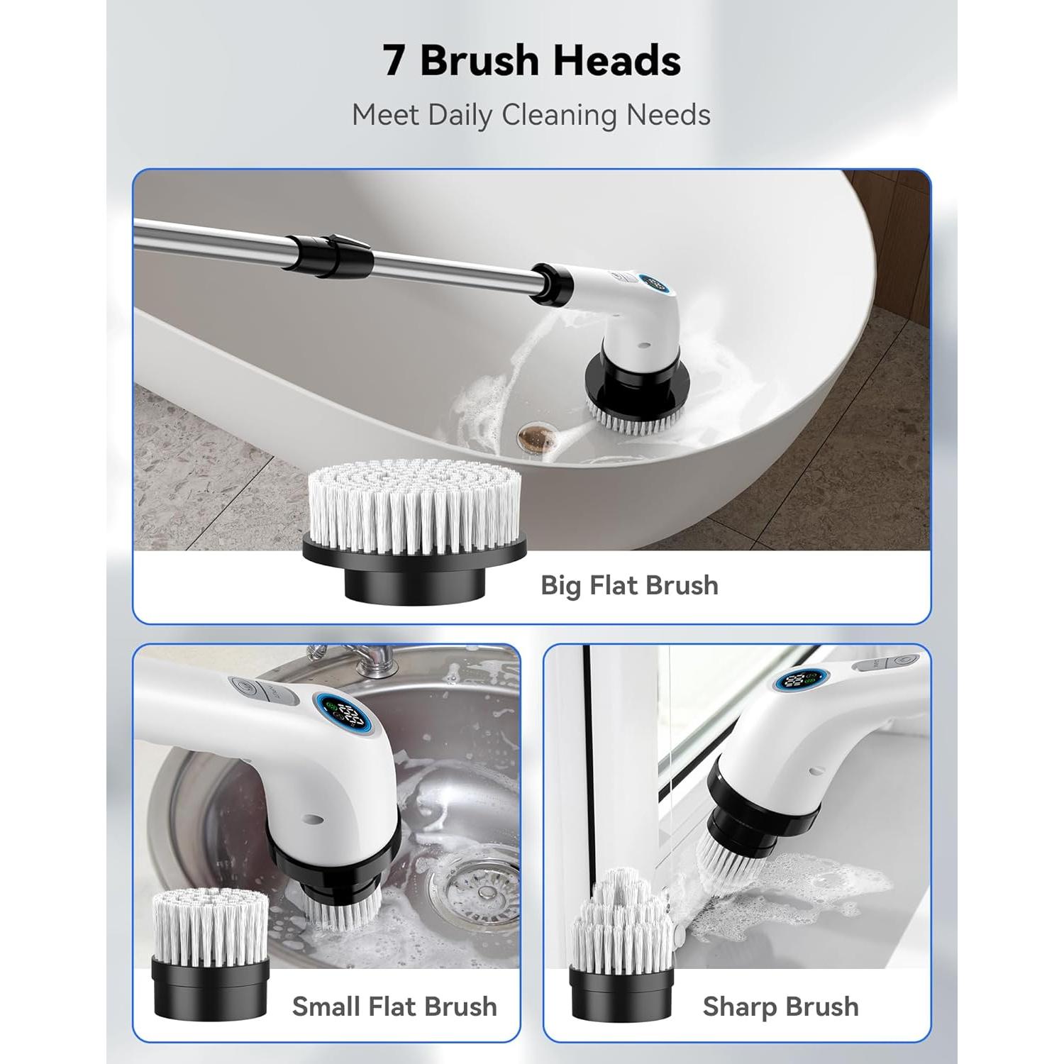 Limpiador Eléctrico PunaFlex A12 Inalámbrico con 7 Cepillos