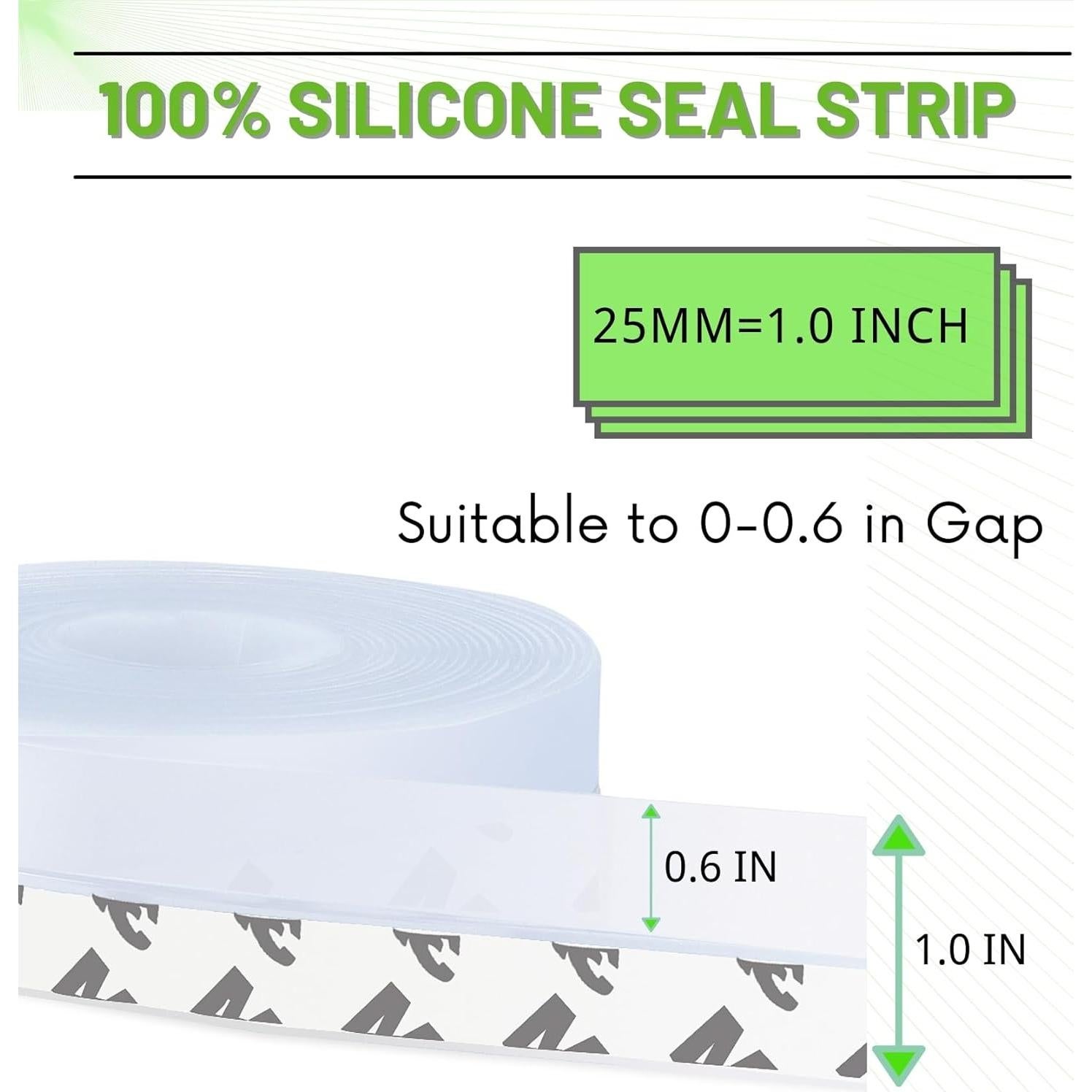 Tira de Sellado de Silicona Wigtda 1.0in x 4.88m Transparente