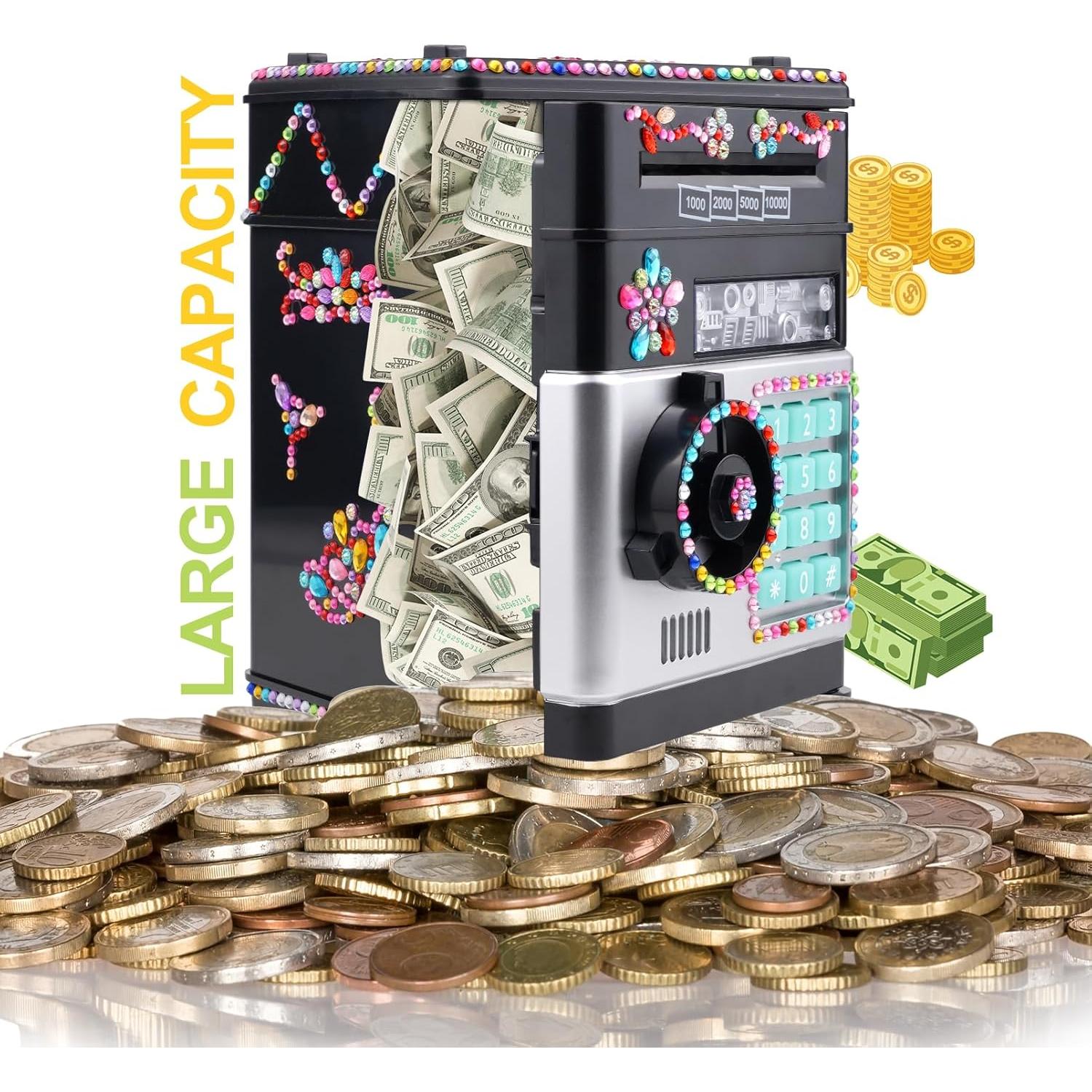 Hucha Electrónica para Niños Ranphykx con Cerradura y Pegatinas