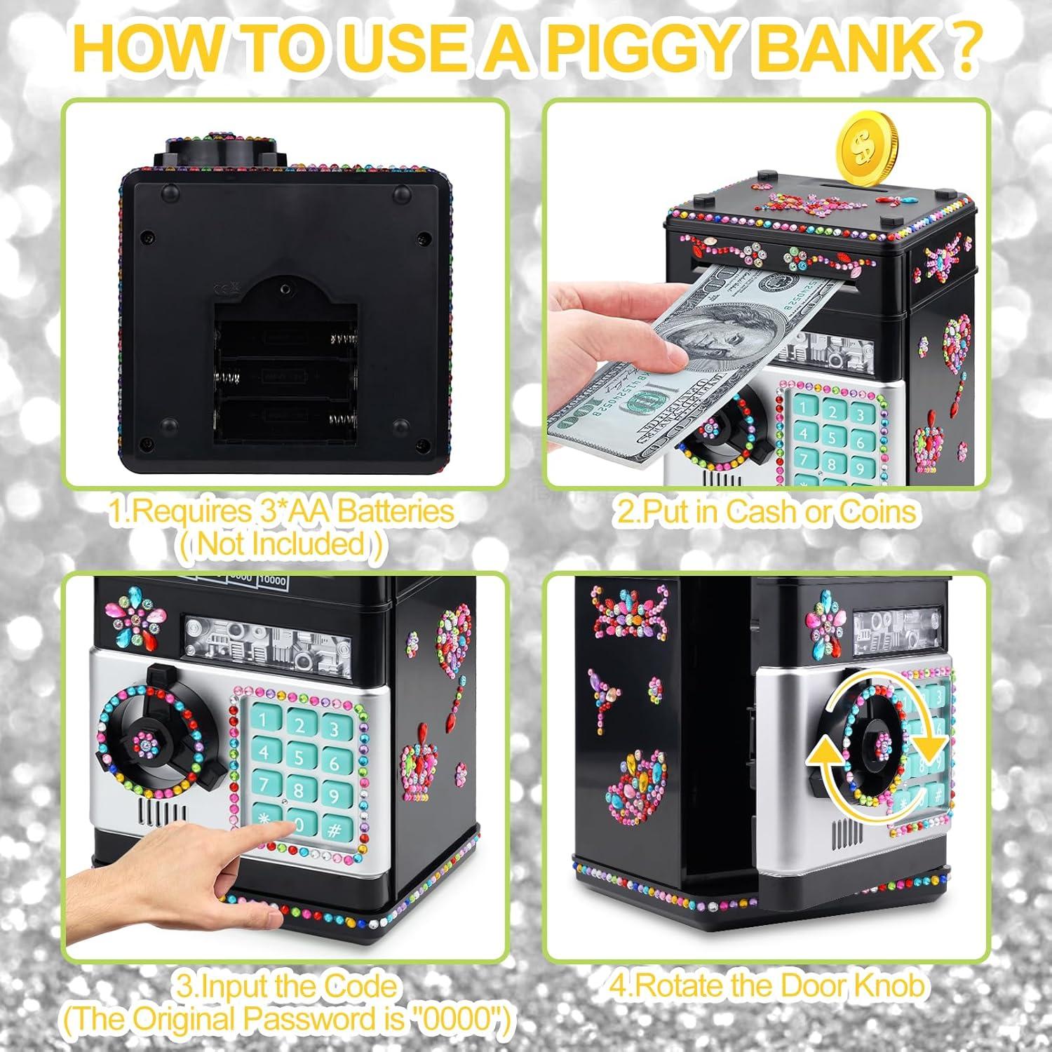 Hucha Electrónica para Niños Ranphykx con Cerradura y Pegatinas