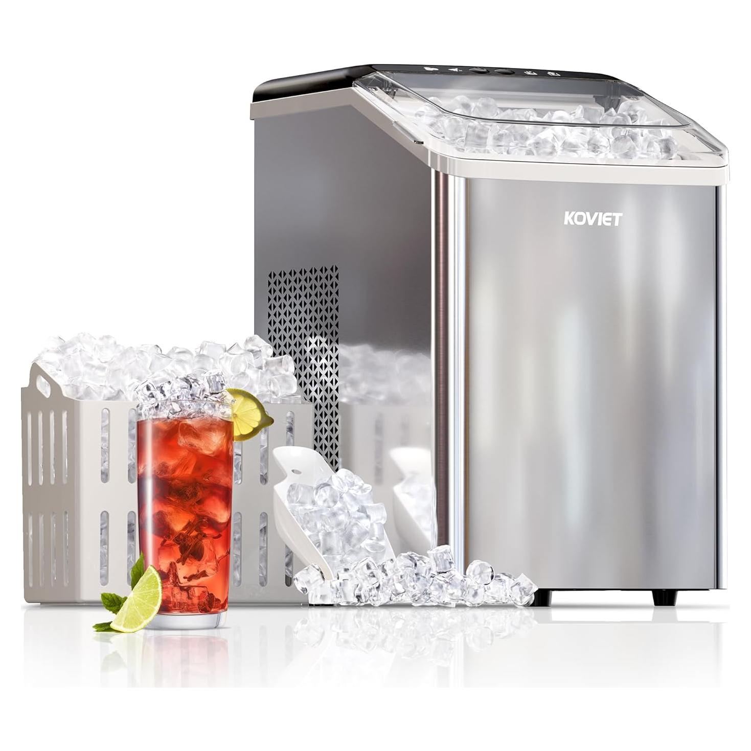 Máquina de Hielo Nugget KOVIET IM01 19kg/día Gris Plateado