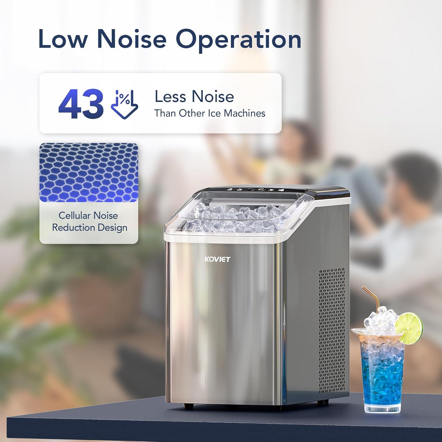 Máquina de Hielo Nugget KOVIET IM01 19kg/día Gris Plateado