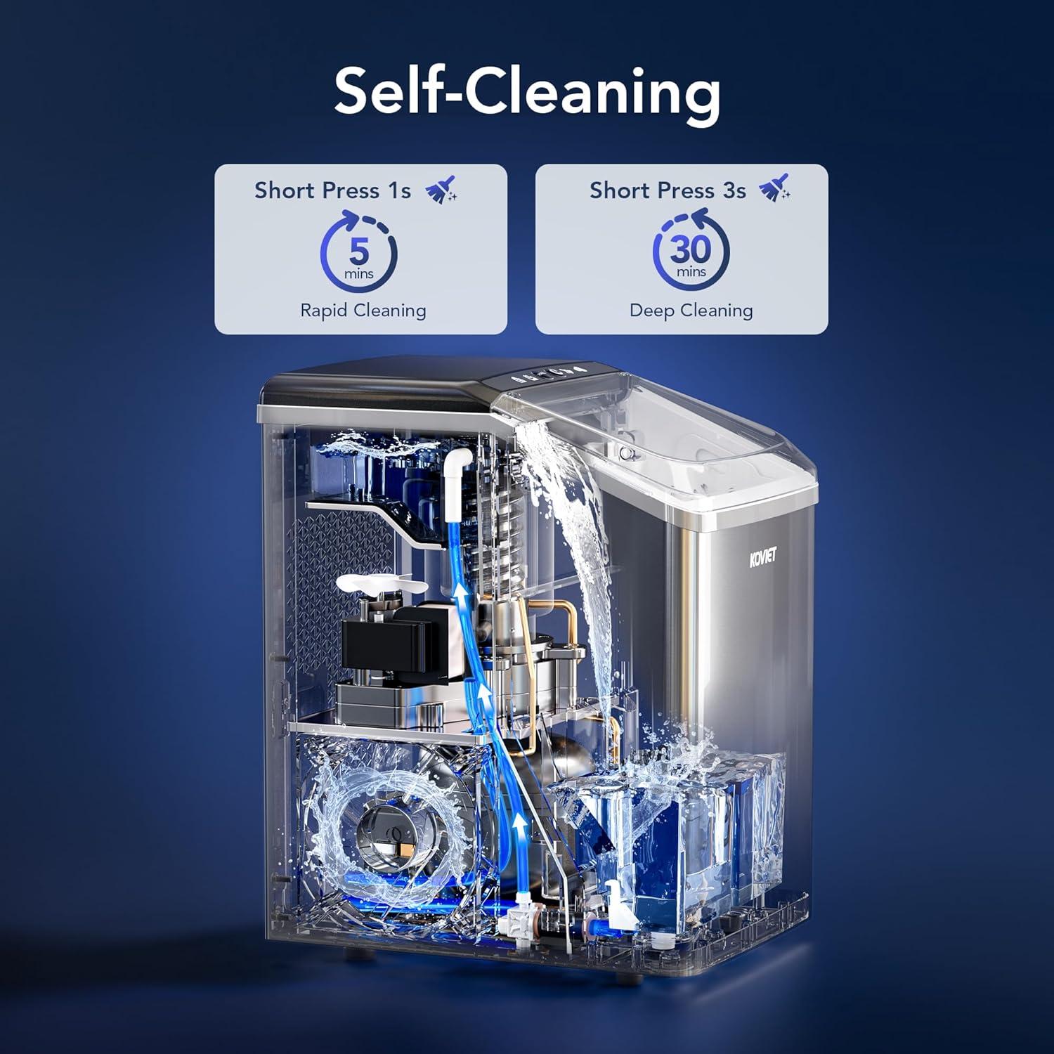 Máquina de Hielo Nugget KOVIET IM01 19kg/día Gris Plateado