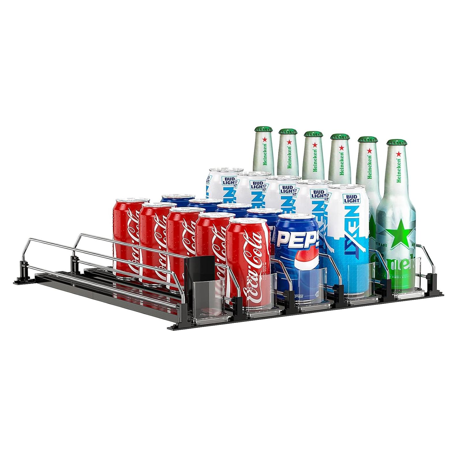 Dispensador de Latas de Soda Feverdes 5 Filas Negro Ajustable