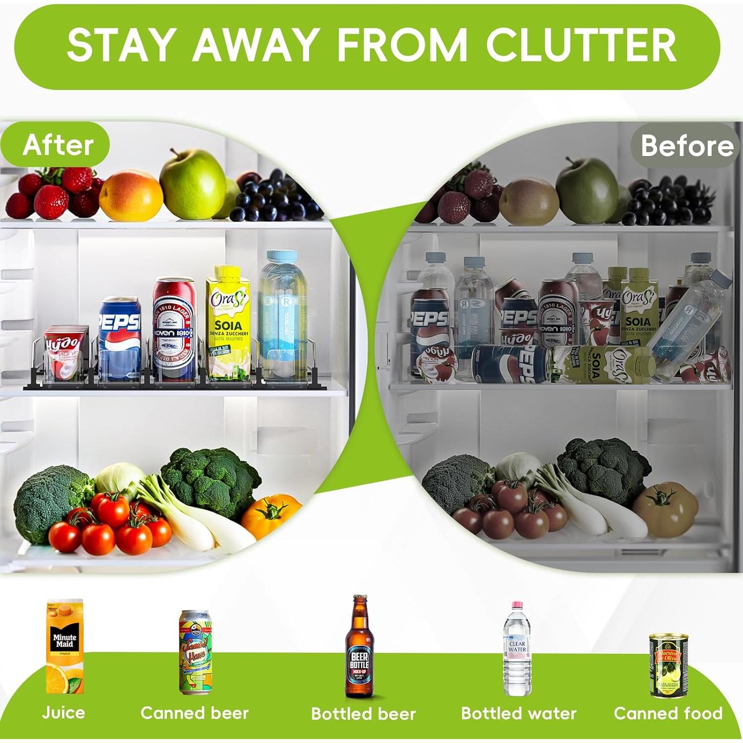 Dispensador de Latas de Soda Feverdes 5 Filas Negro Ajustable