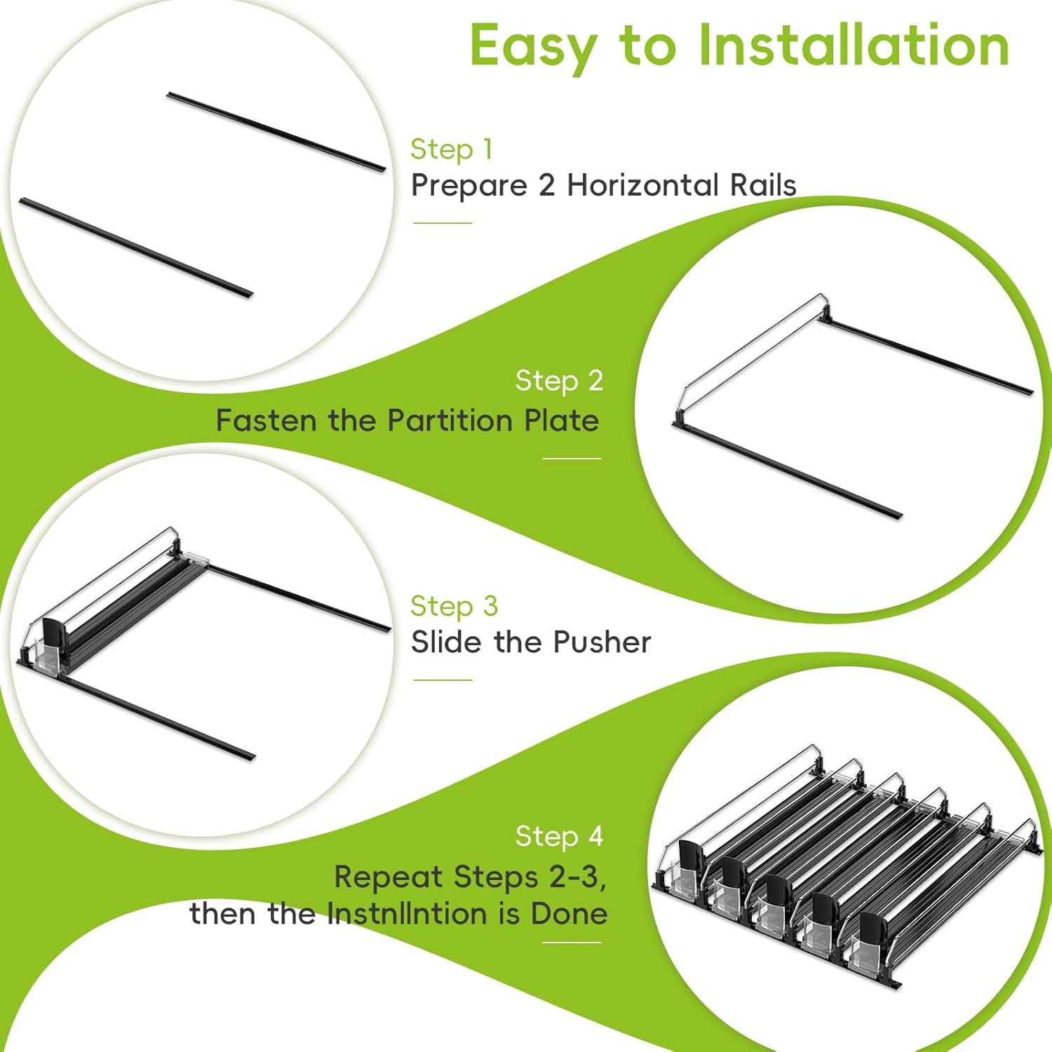 Dispensador de Latas de Soda Feverdes 5 Filas Negro Ajustable