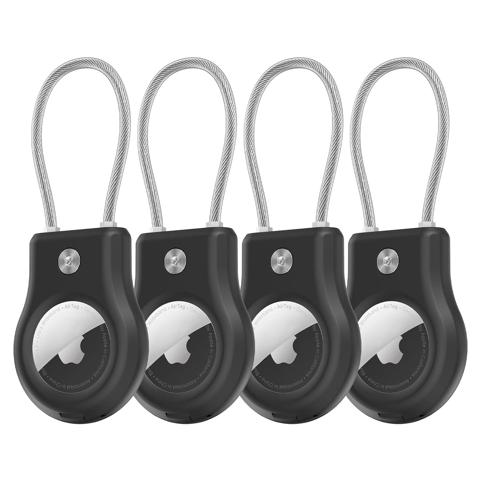 Soporte para AirTag Ebeatii - 4 Piezas con Cable de Acero