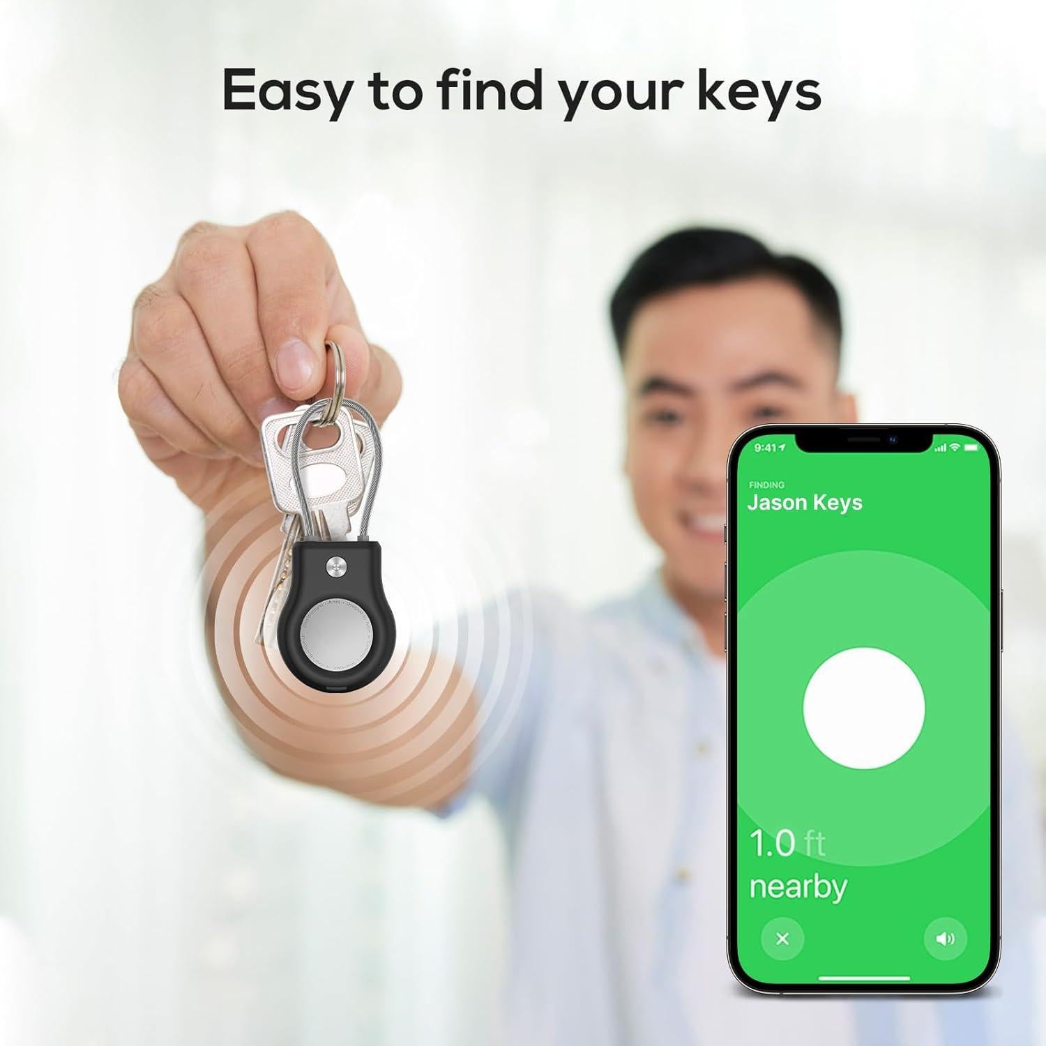 Soporte para AirTag Ebeatii - 4 Piezas con Cable de Acero