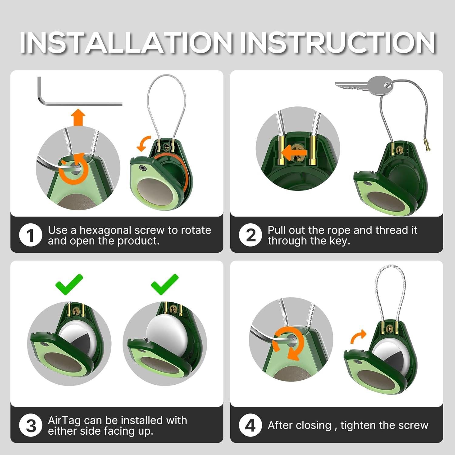 Soporte Impermeable Typecase para AirTag - Funda Aguacate