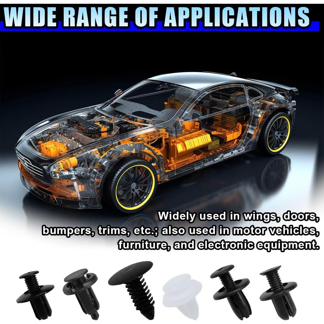 Kit de Clips de Remache para Parachoques DUSCOKE 100 Piezas