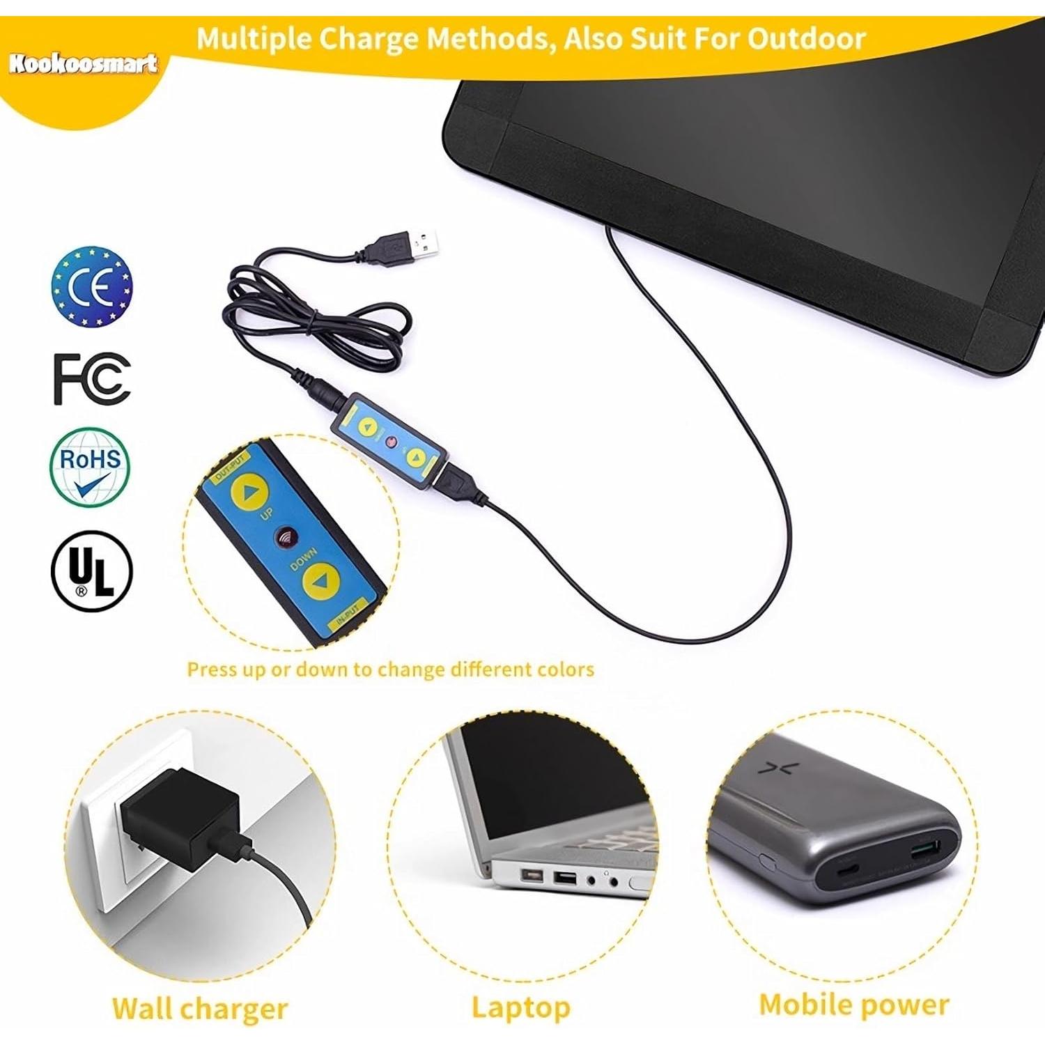 Tablero LED Kookoosmart 40x30 cm Borrable y Colorido