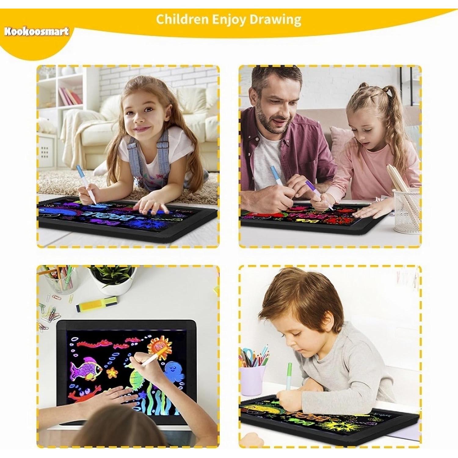 Tablero LED Kookoosmart 40x30 cm Borrable y Colorido