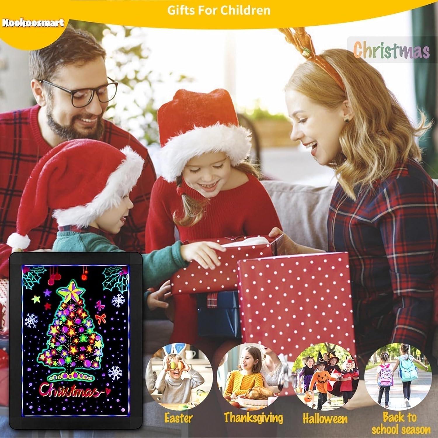 Tablero LED Kookoosmart 40x30 cm Borrable y Colorido