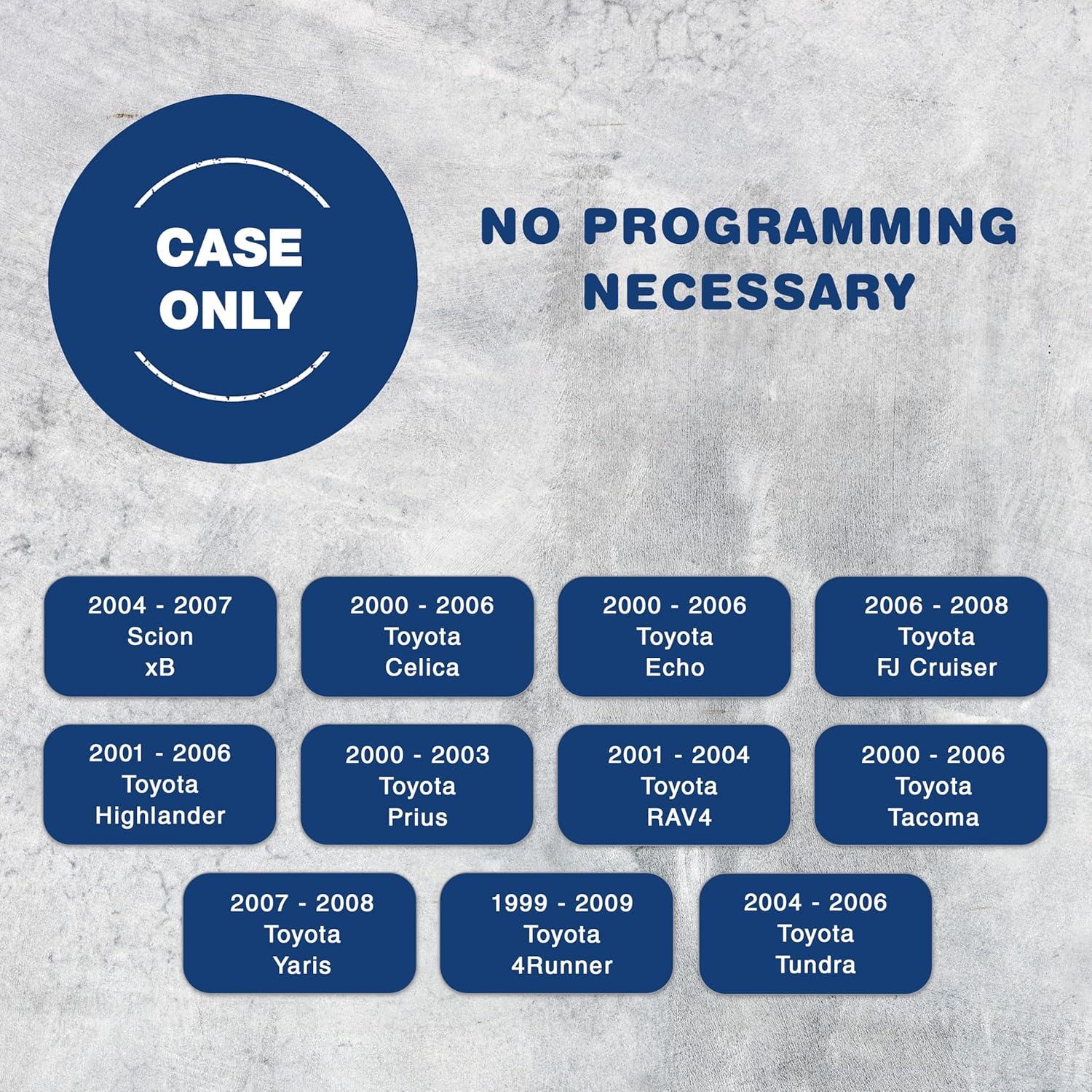 Cubierta de Llave KeylessOption para Toyota 2000-2008, 3 Botones