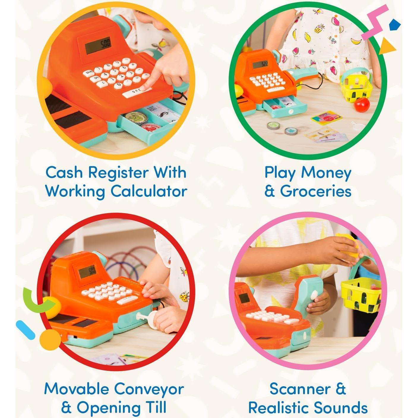 Caja Registradora Interactiva Battat 26 Piezas con Escáner