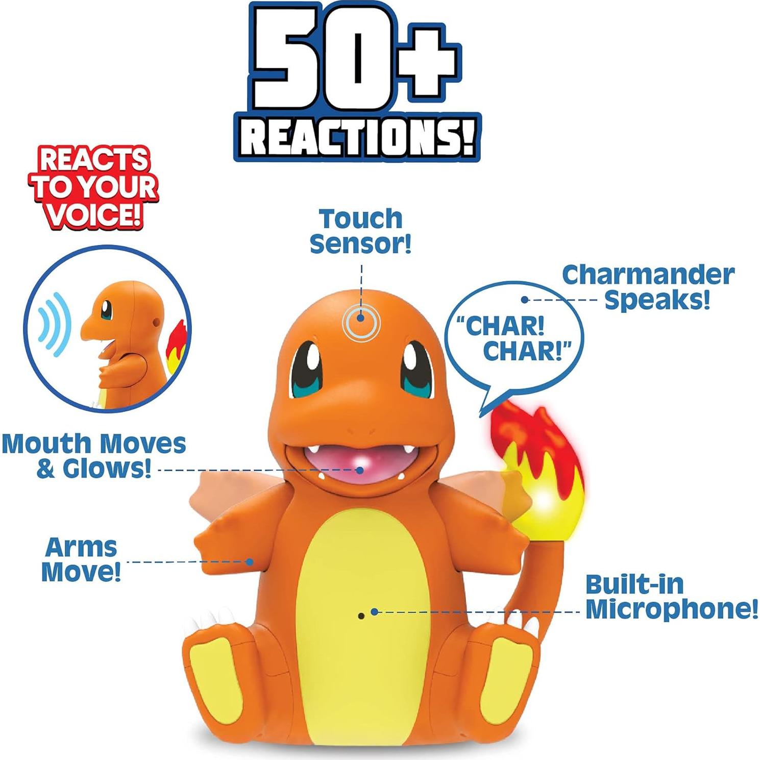 Charmander Electrónico Interactivo Jazwares - 50 Reacciones