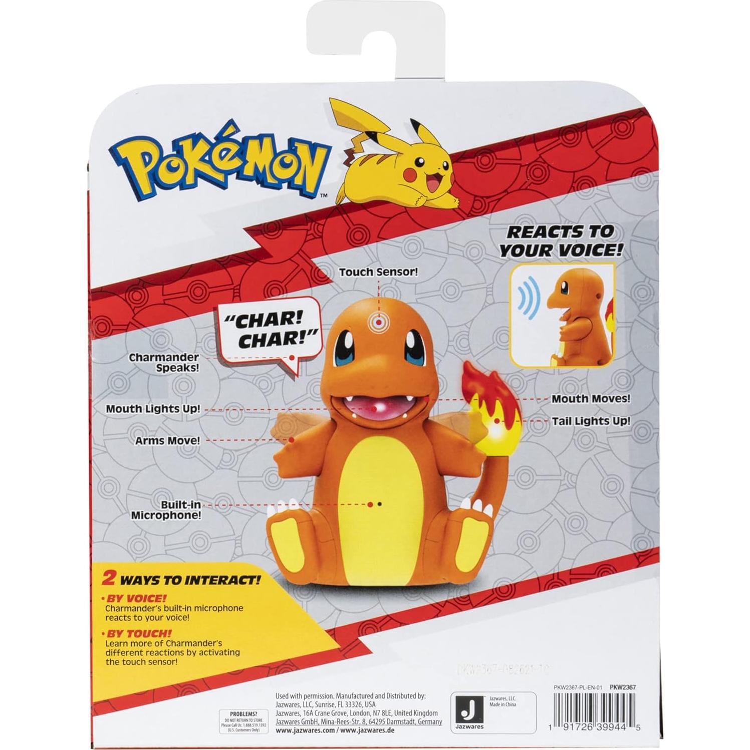 Charmander Electrónico Interactivo Jazwares - 50 Reacciones