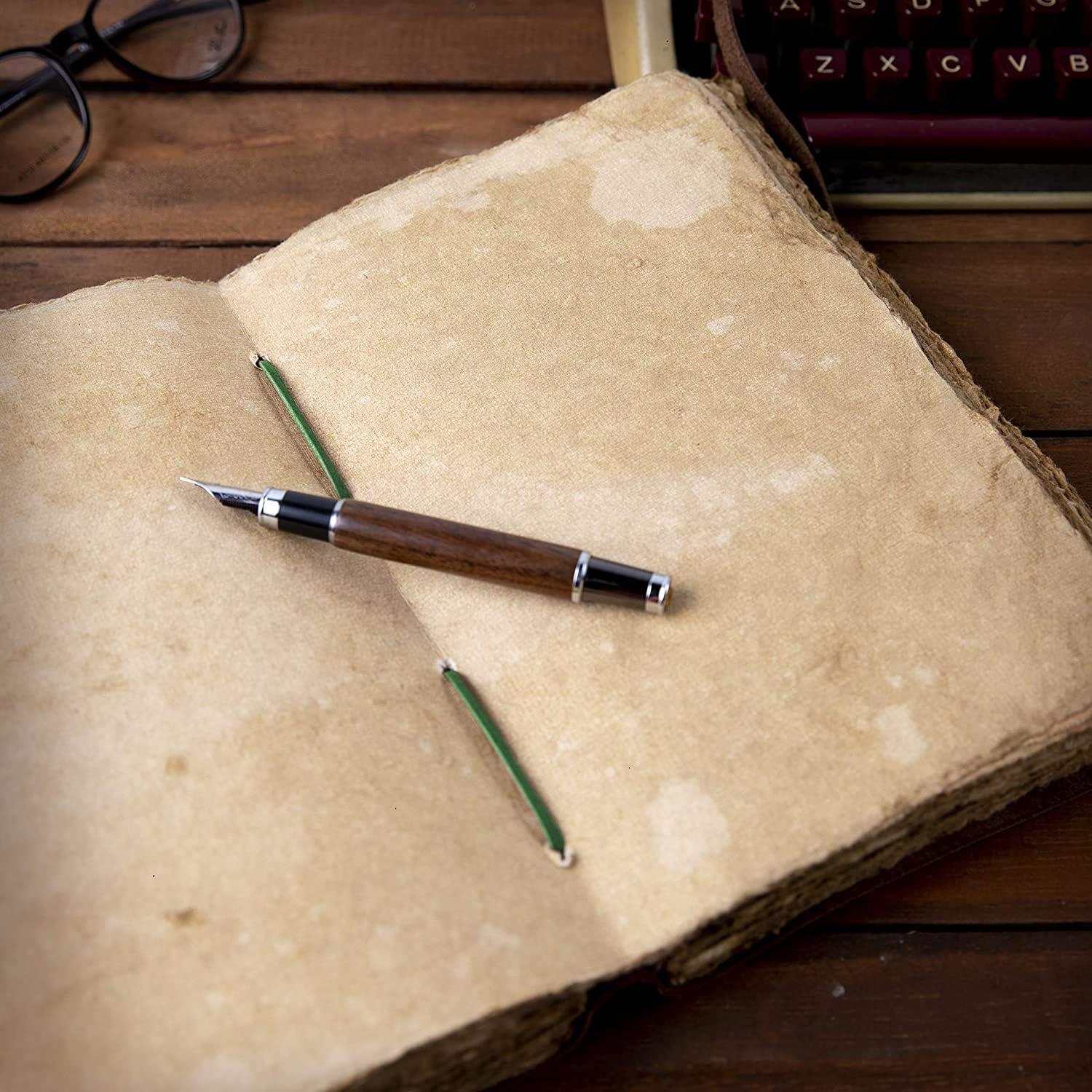 Diario de Cuero Vintage NomadCraftsCo. 240 Páginas Papel Antiguo