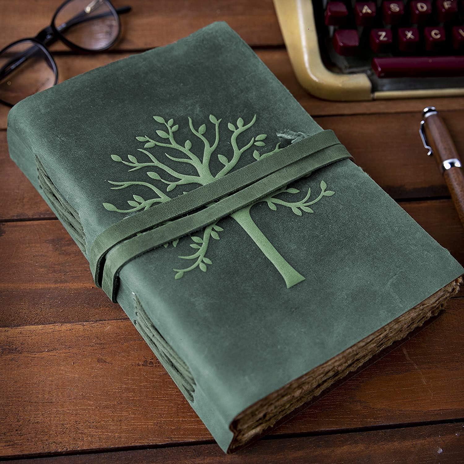 Diario de Cuero Vintage NomadCraftsCo. 240 Páginas Papel Antiguo