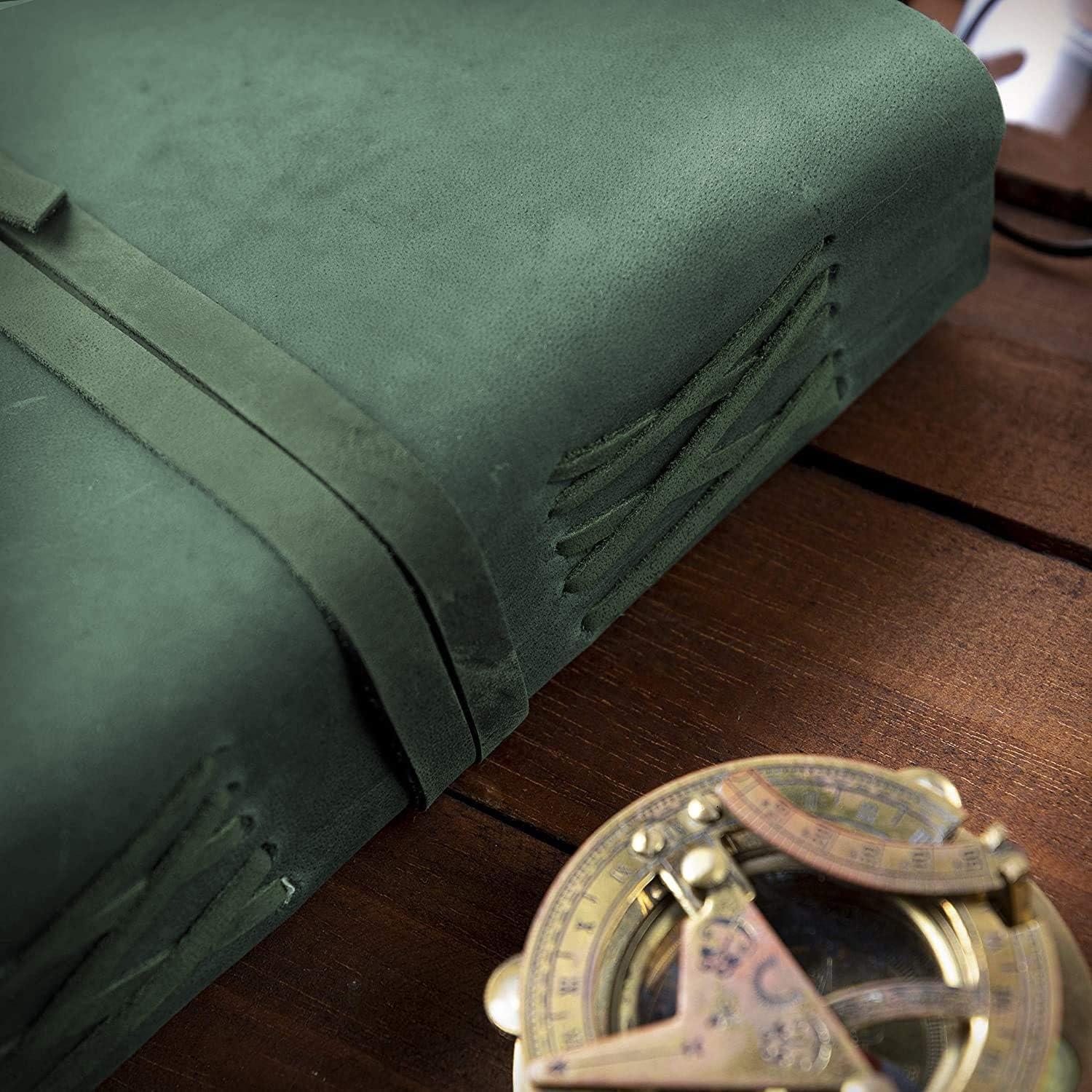 Diario de Cuero Vintage NomadCraftsCo. 240 Páginas Papel Antiguo