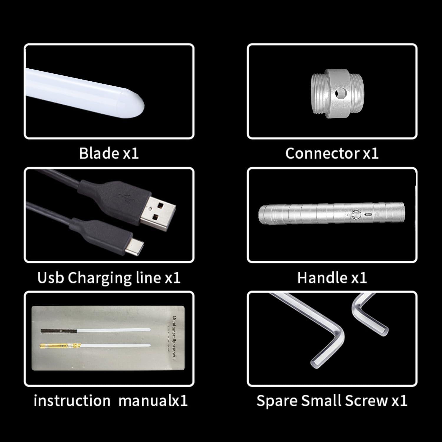 Sable de Luz Dueling S OUJCEN Plata 15 Colores RGB Recargable