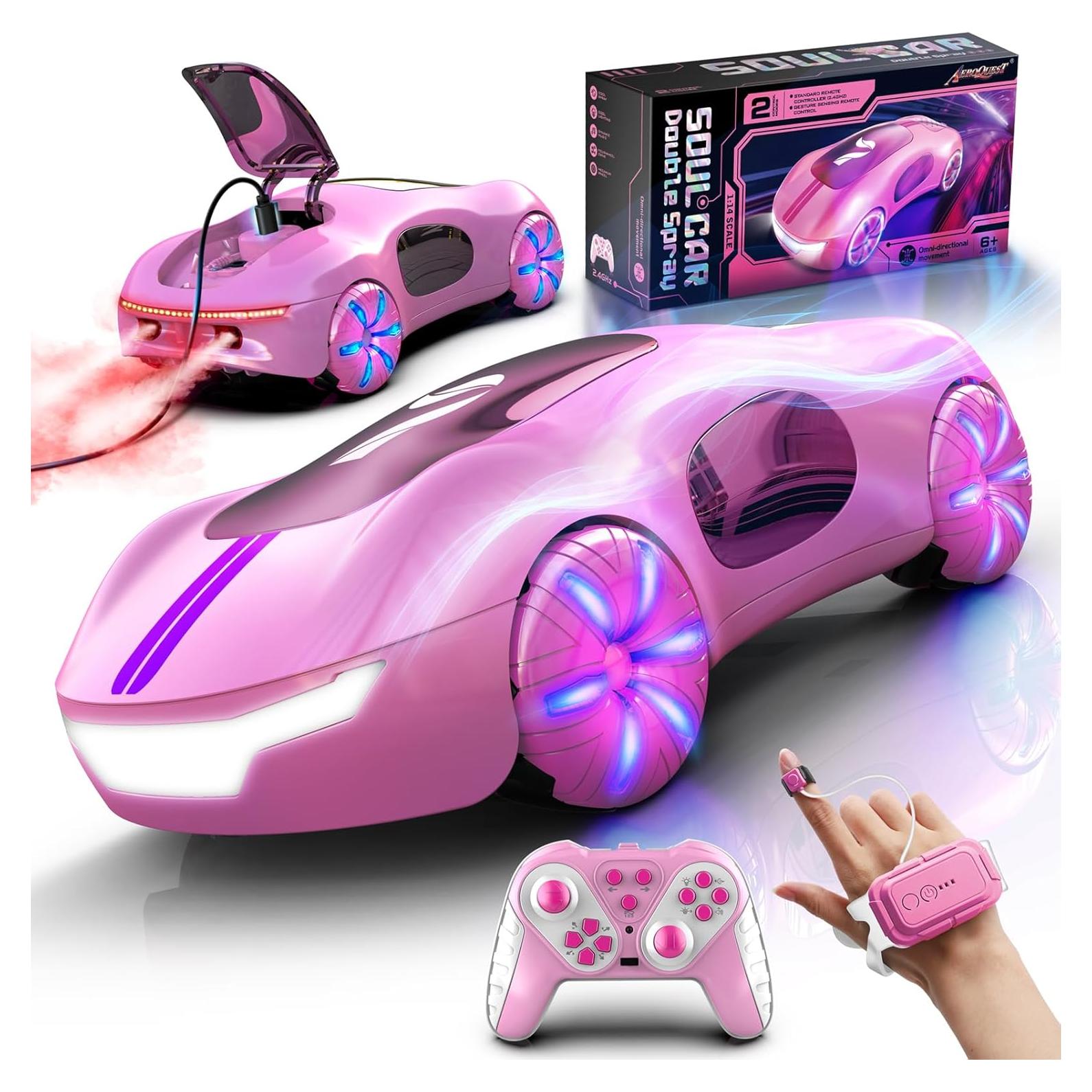 Coche RC Acrobático AEROQUEST Rosa 360° Control Gestual