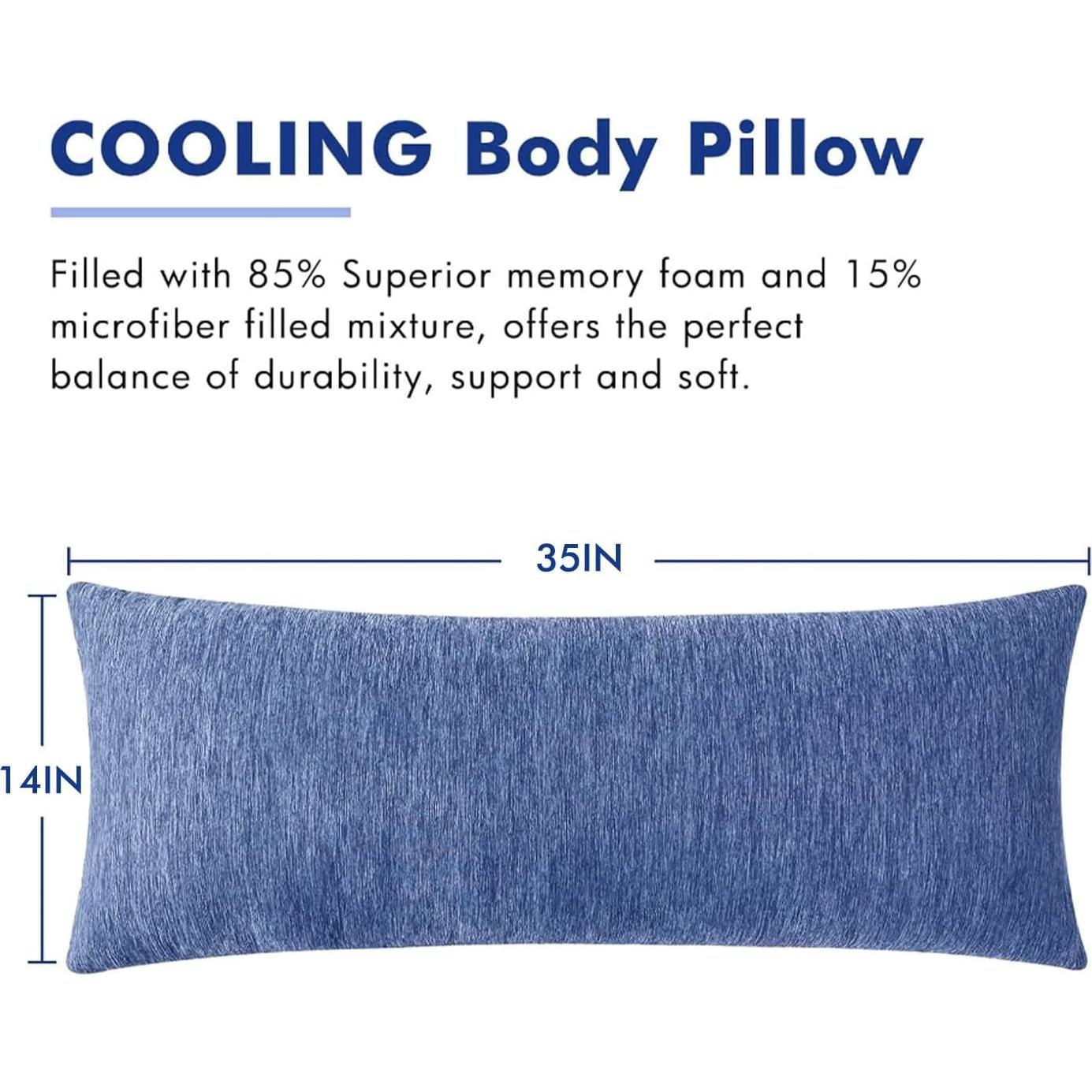 Almohada Corporal MIULEE Espuma de Memoria 35x89 cm Azul