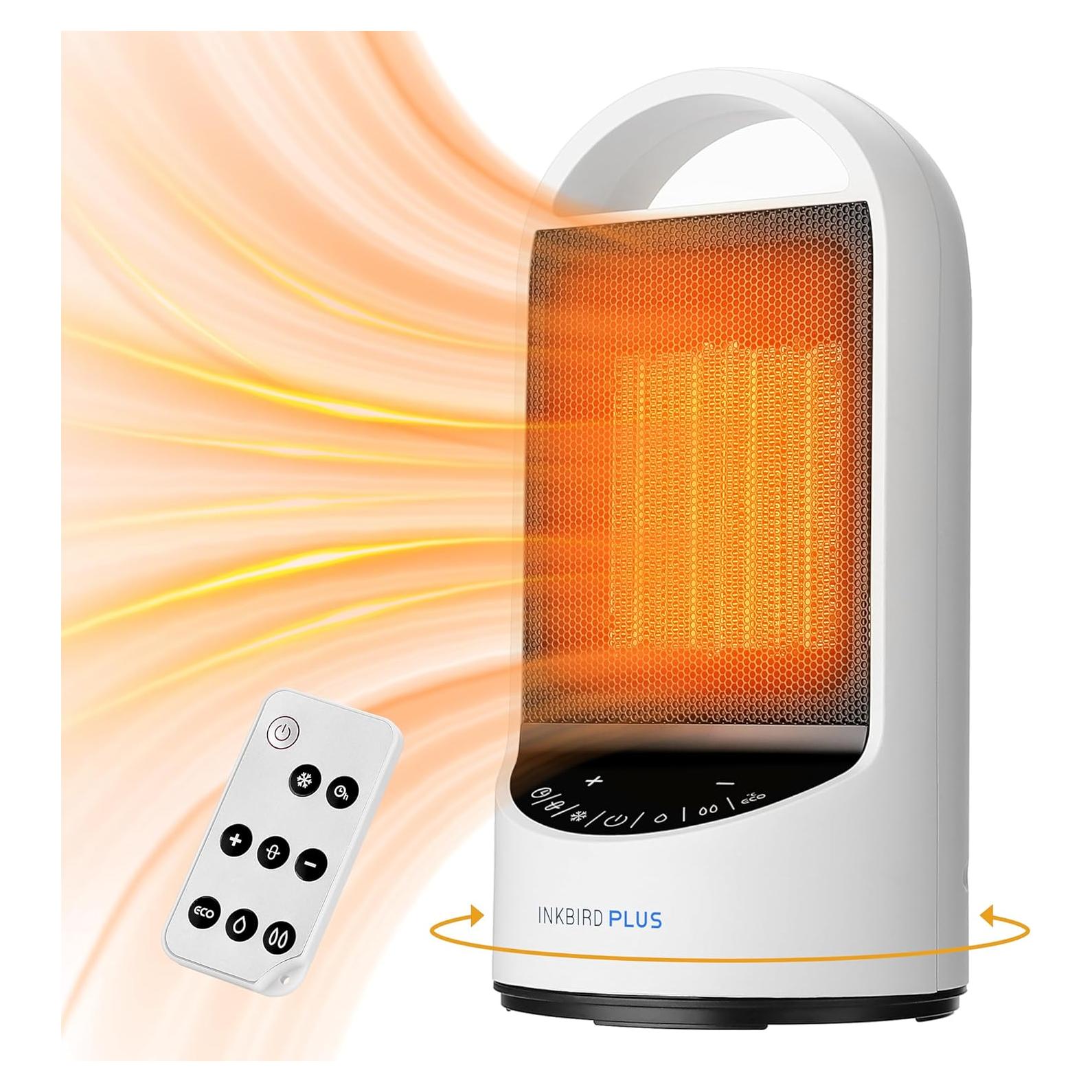 Calentador Eléctrico INKBIRDPLUS 1500W con Control Remoto y Temporizador