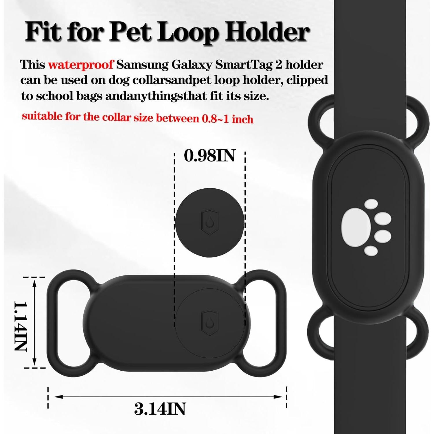 Soporte de Collar de Perro Impermeable Rzttwl para SmartTag2