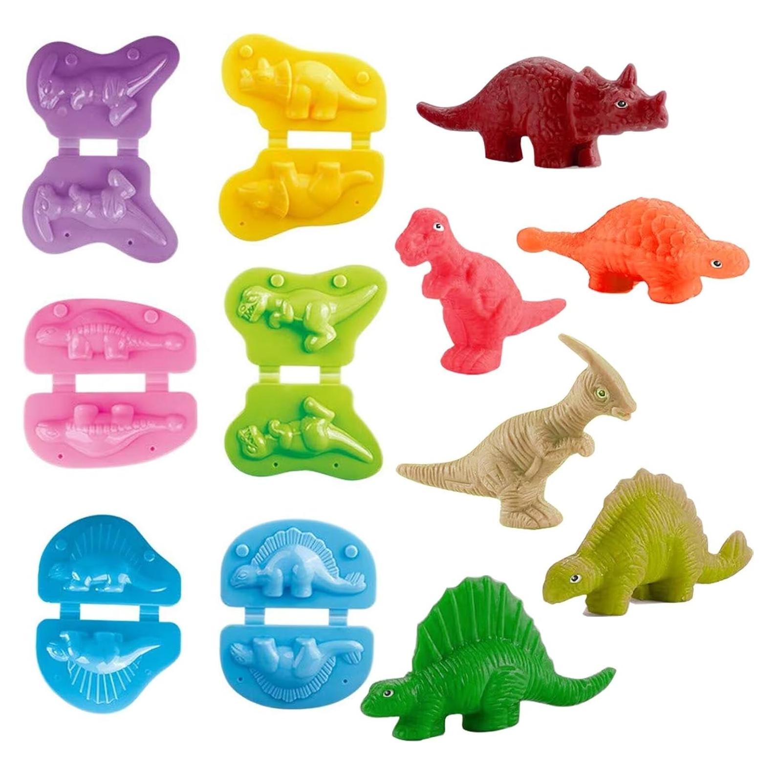 Set de 6 Moldes de Dinosaurios Yiklucg con 5 Arcillas