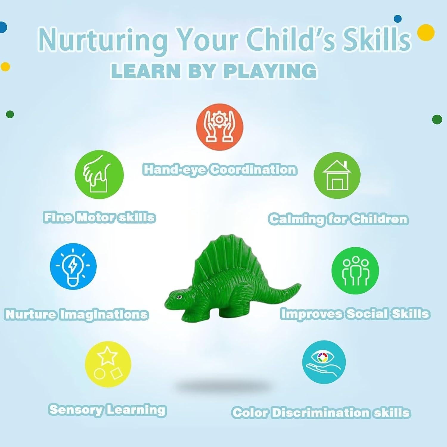 Set de 6 Moldes de Dinosaurios Yiklucg con 5 Arcillas