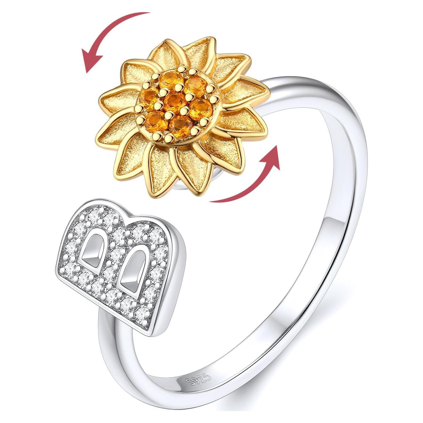 Anillo Fidget de Plata Esterlina 925 Focalook para Mujeres