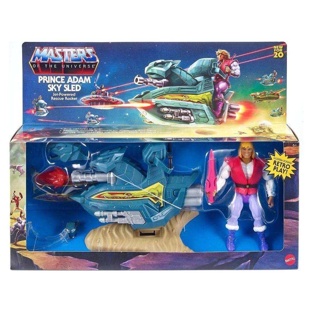 Vehículo Battle Skysled MOTU Mattel con figura Príncipe Adam
