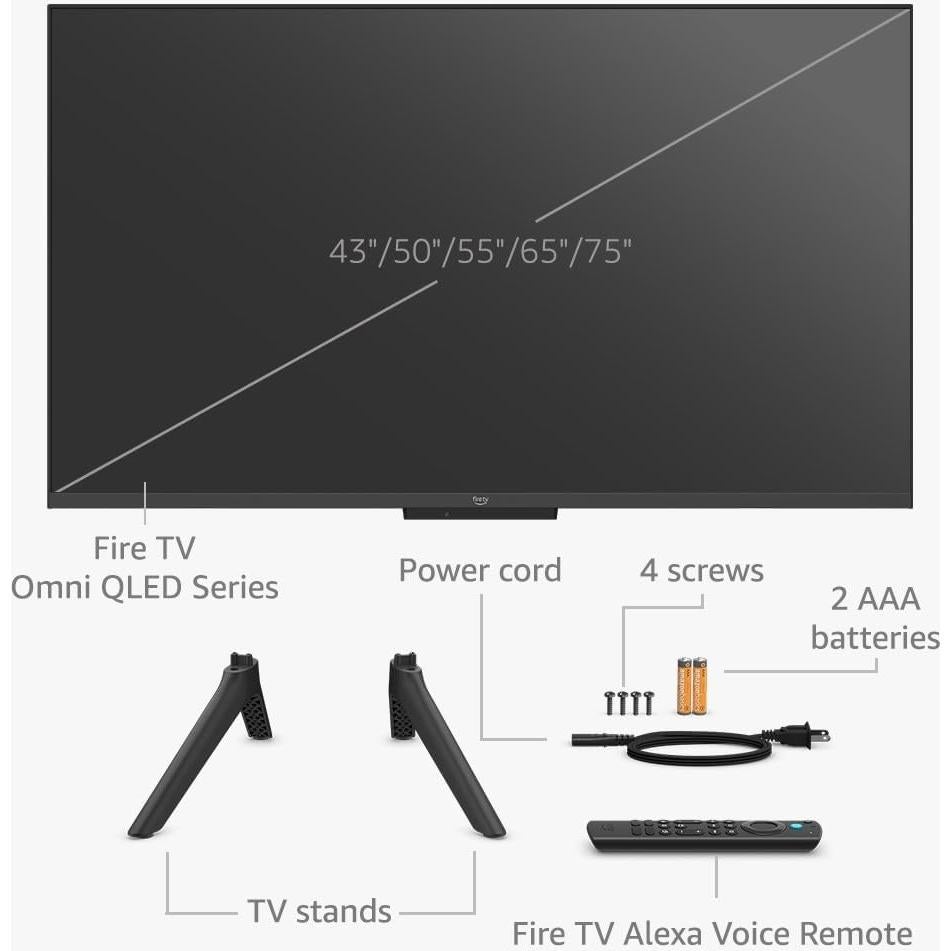 Amazon Fire TV 43" Omni QLED Series 4K UHD smart TV + 4-Year Protection Plan