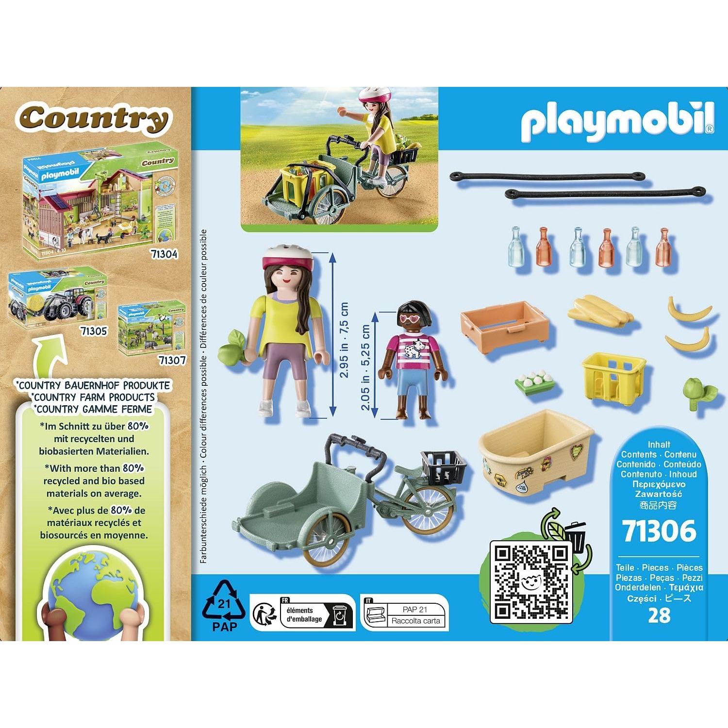 Bicicleta de Carga Playmobil 71306 con Canastas y Accesorios