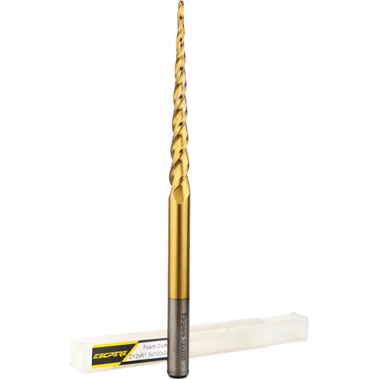 Bit de Espuma CNC Escpere D12xR1.5x100mm Cónico