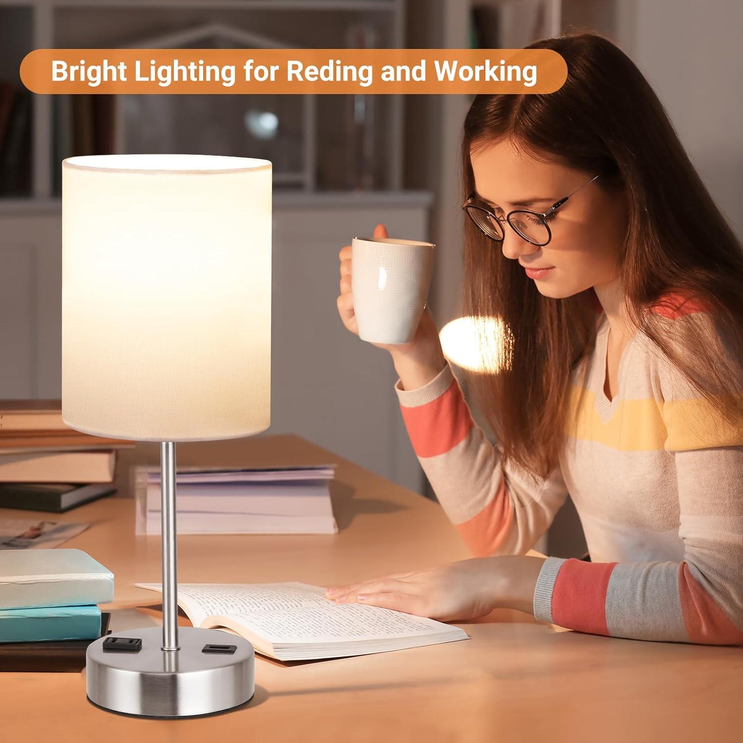 Lámparas de Mesa Táctiles PARTPHONER Juego de 2 con USB