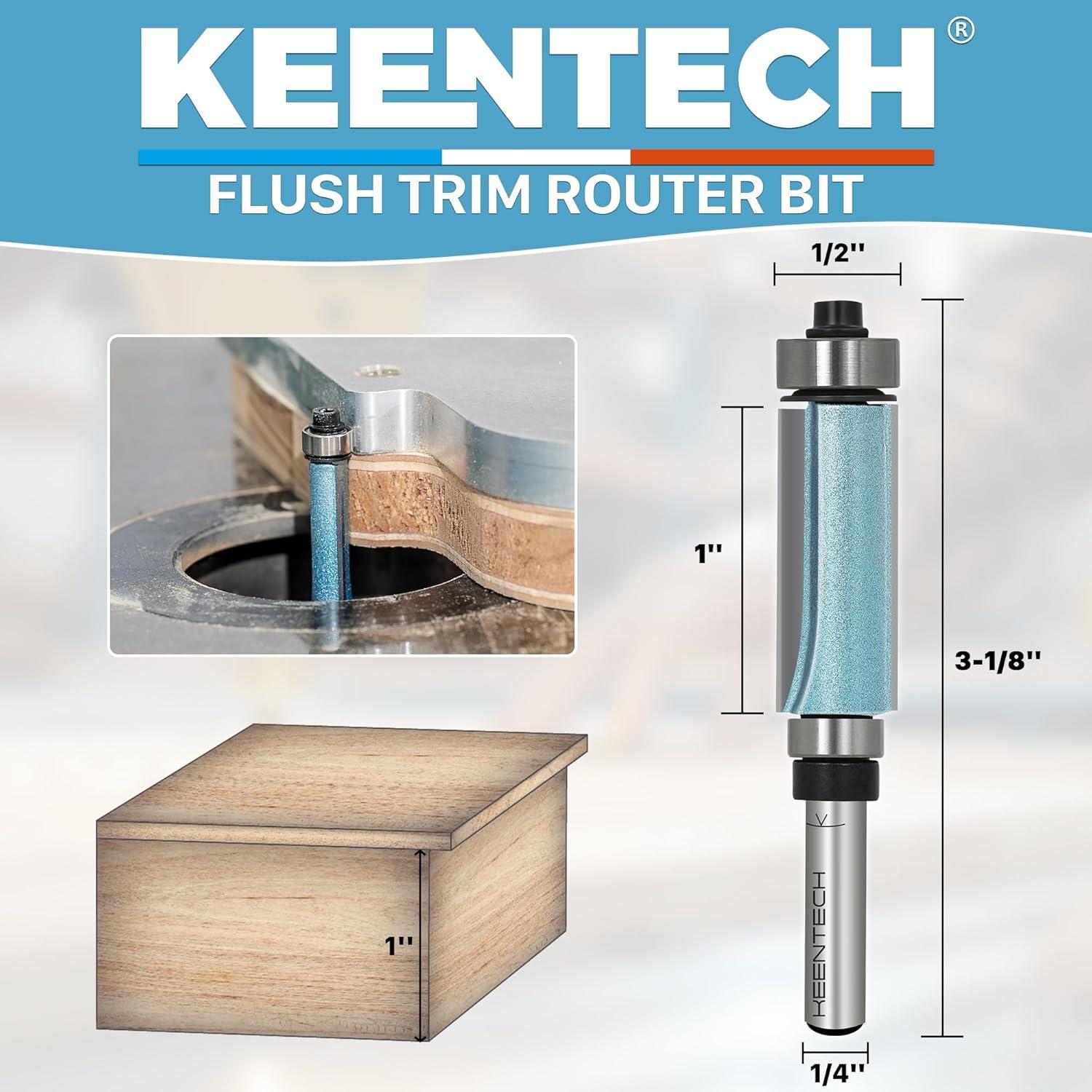 Broca de Router KEENTECH 1/2" Diámetro 1" Profundidad