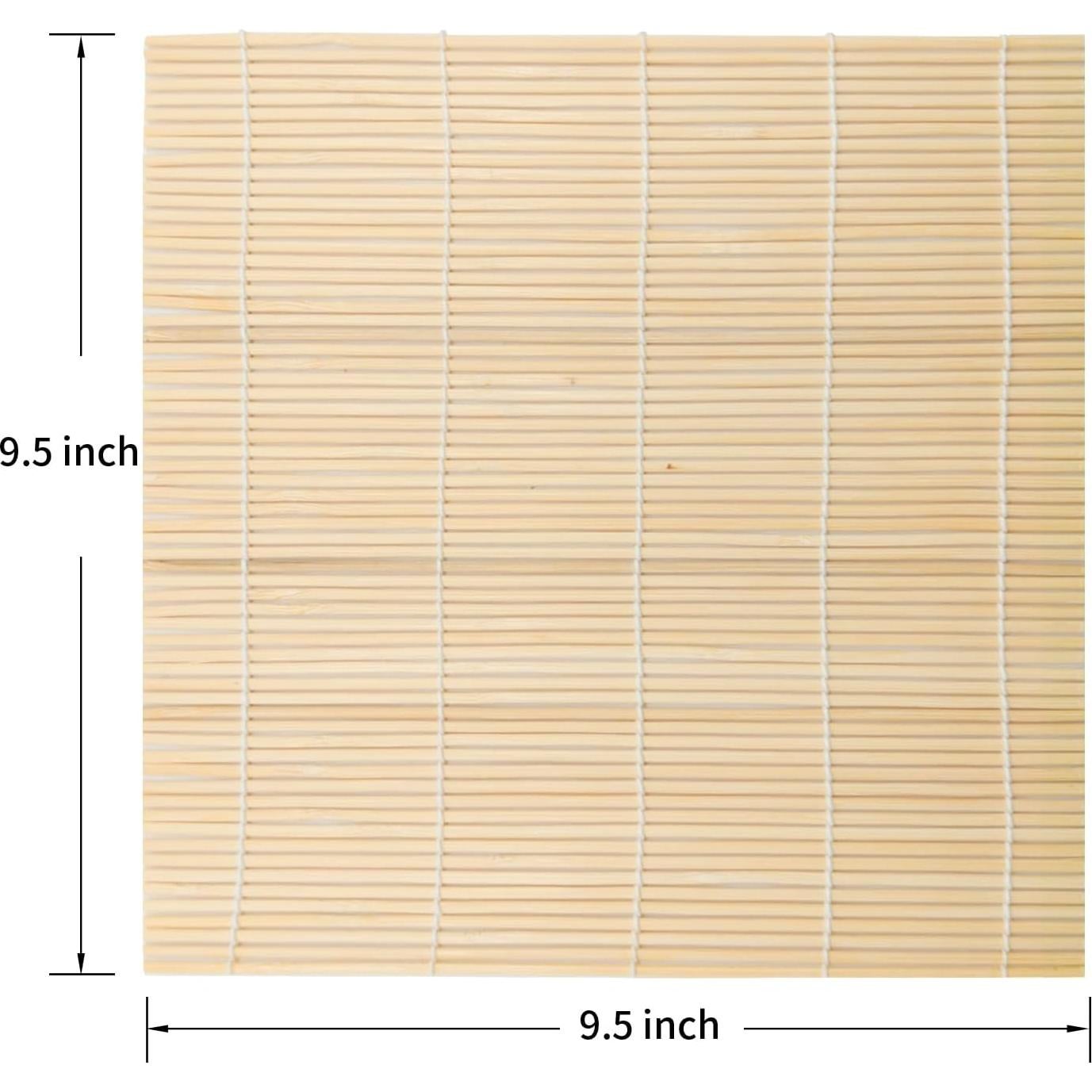 1 PCS 9.5" x 9.5" Natural Bamboo Sushi Rolling Mat,Bamboo Sushi Makisu Rolling Mat, Sushi Roller, Sushi Maker, Sushi Making Kit For beginners