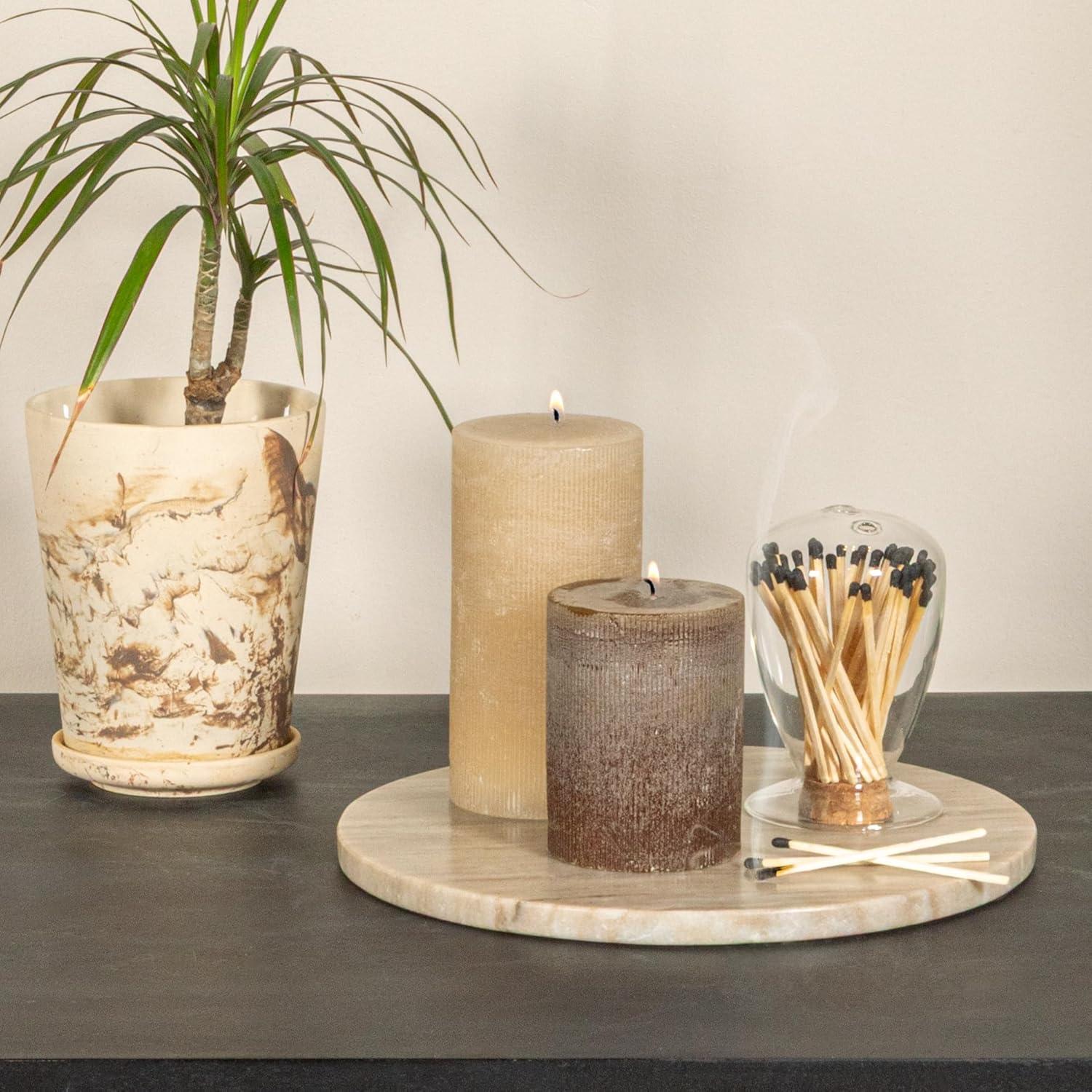 Tabla de Charcutería Redonda de Mármol Beige 28 cm Creative Co-Op