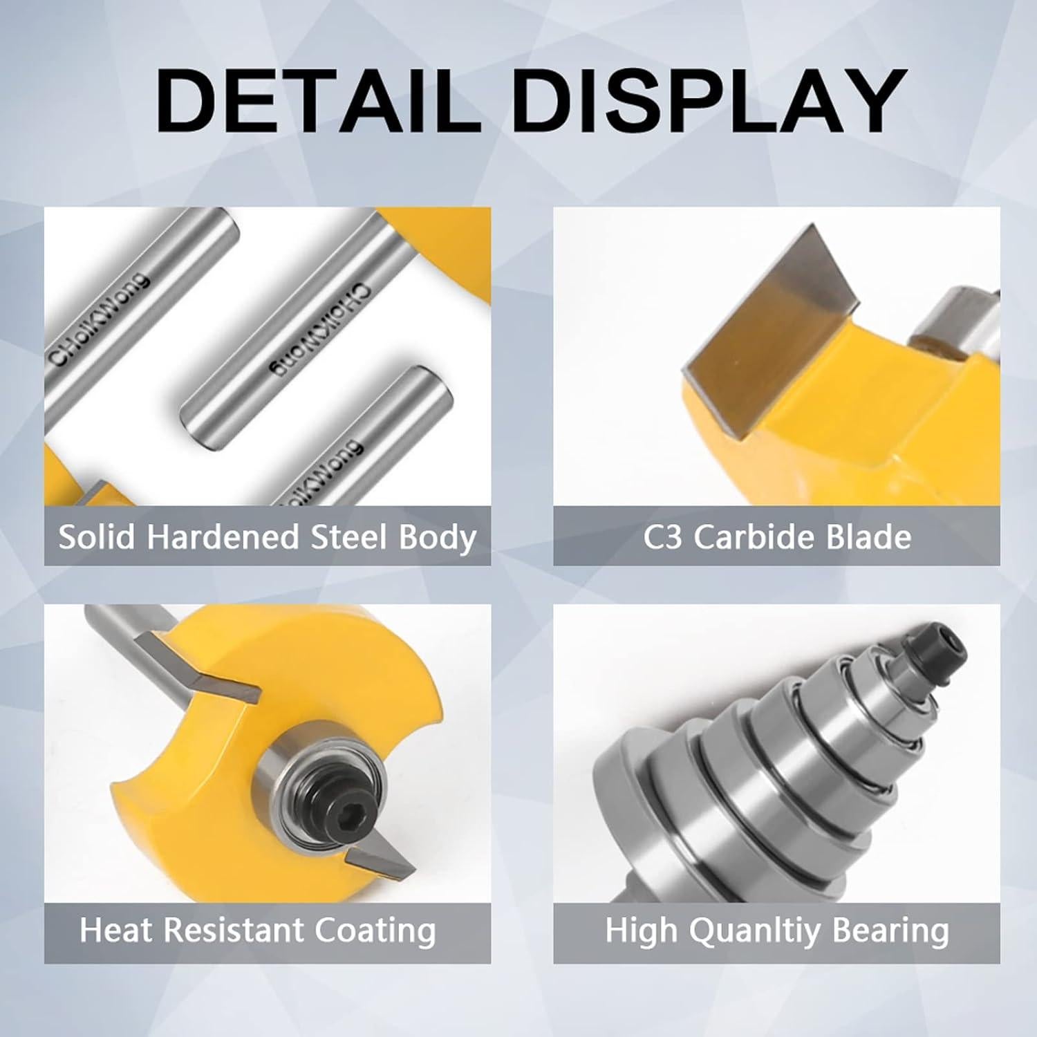 Juego de Fresas de Rebaje CHoiKWong 1/4" Mango Carburo