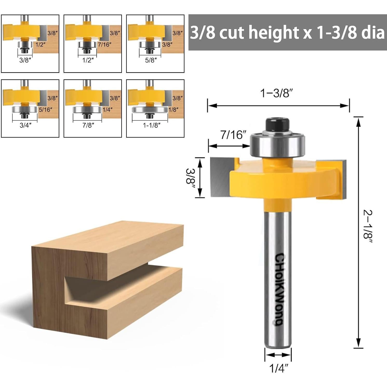 Juego de Fresas de Rebaje CHoiKWong 1/4" Mango Carburo