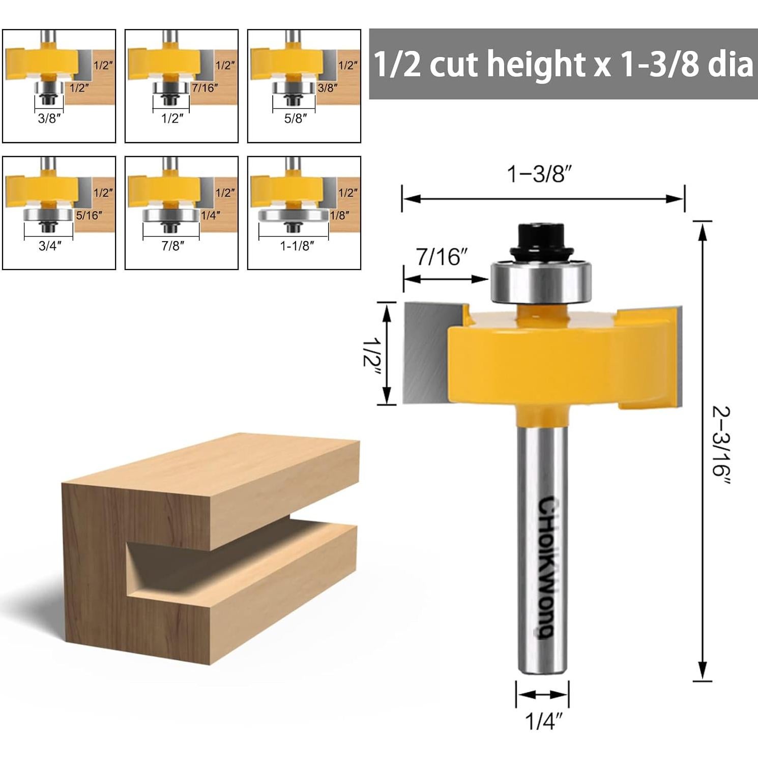 Juego de Fresas de Rebaje CHoiKWong 1/4" Mango Carburo