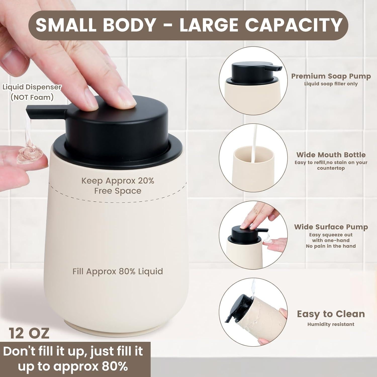 Juego de Accesorios de Baño Beige Deobath - 4 Piezas